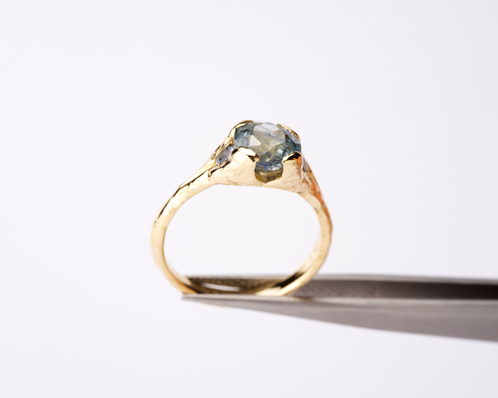 Three Stone Blue Montana Sapphire Ring - 1.85ct