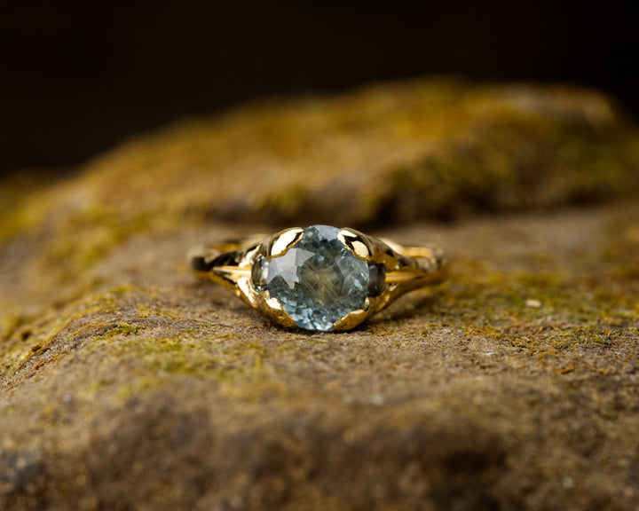 Three Stone Blue Montana Sapphire Ring - 1.85ct