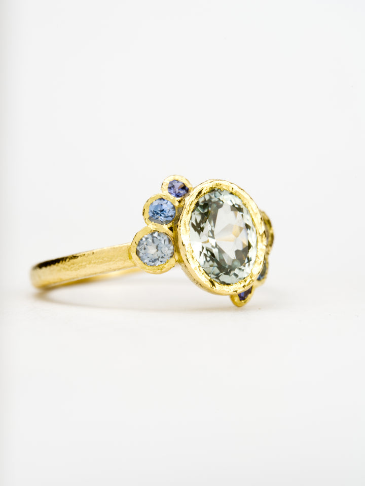 Mist White Montana Sapphire Ring - 1.47ct, handcrafted by Rigby Leigh