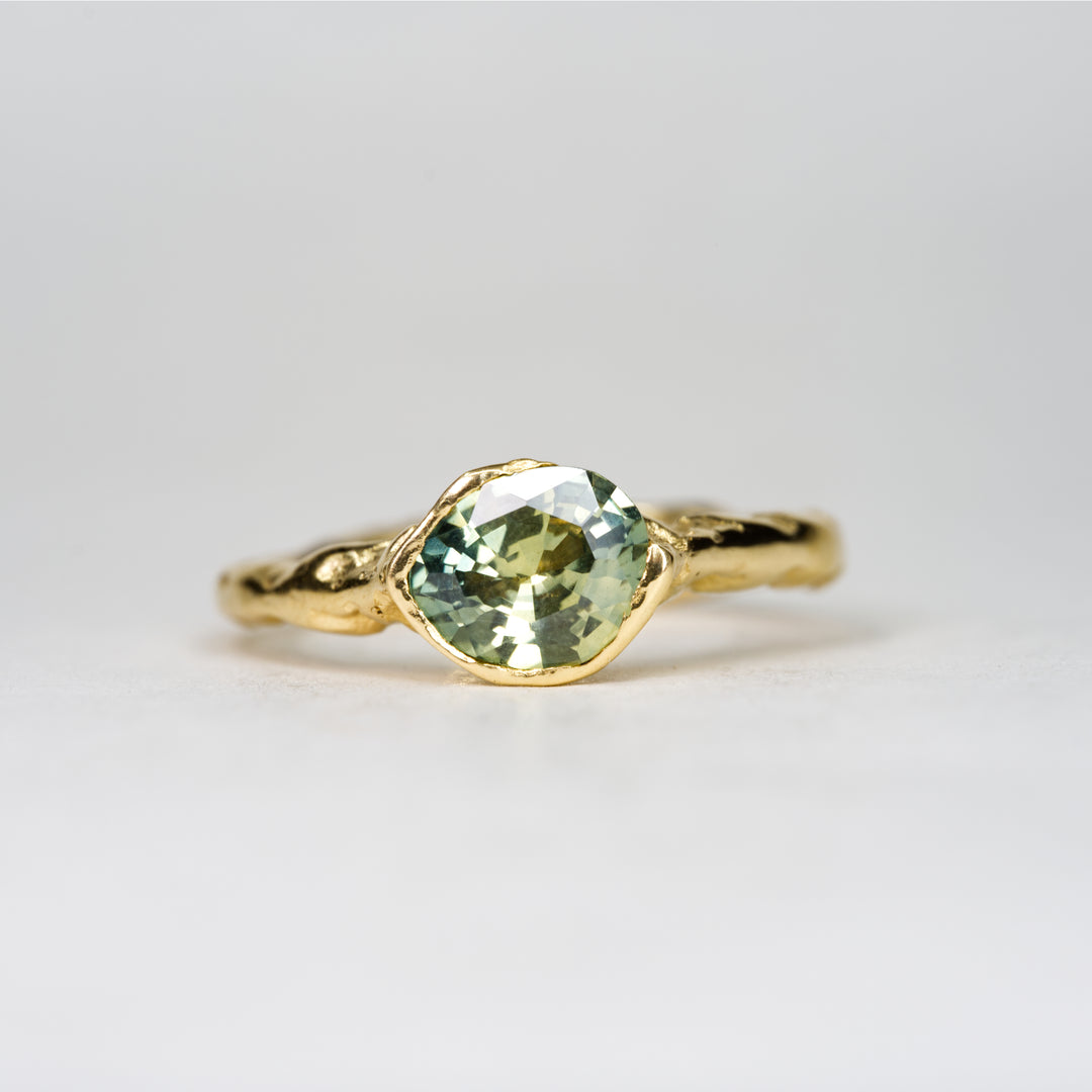 Color Change Green & Blue Montana Sapphire Solitaire Ring