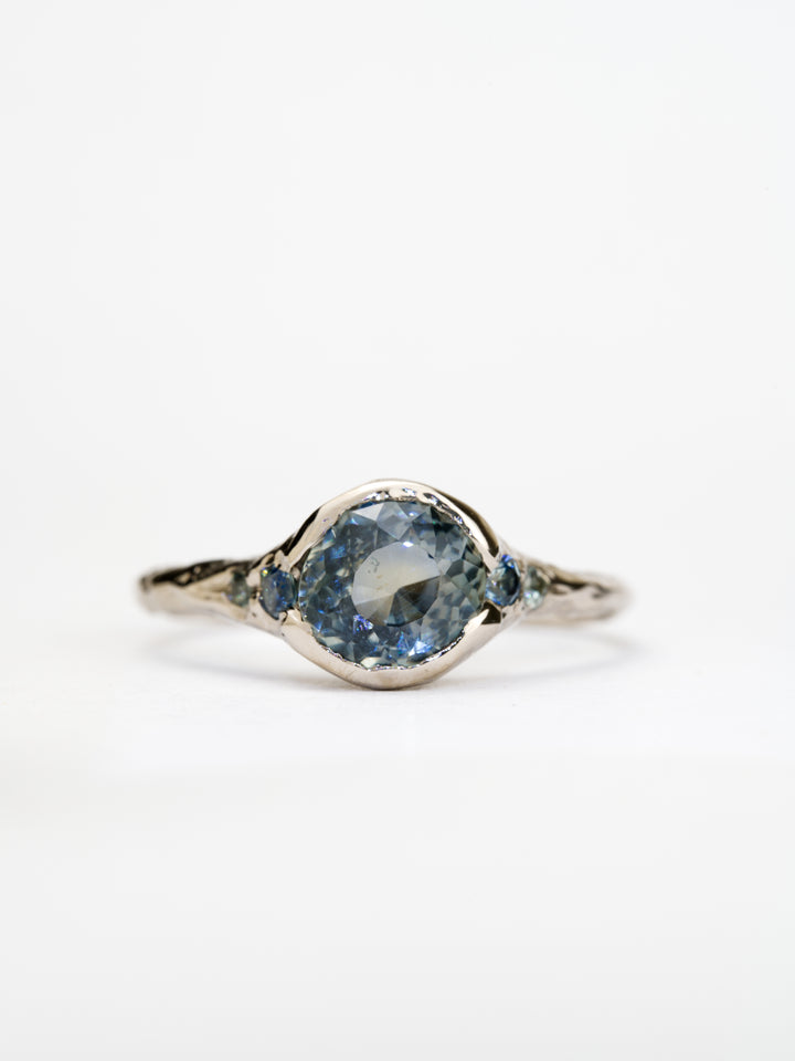 Moonwater Blue Montana Sapphire Ring - 1.46ct, handcrafted by Rigby Leigh