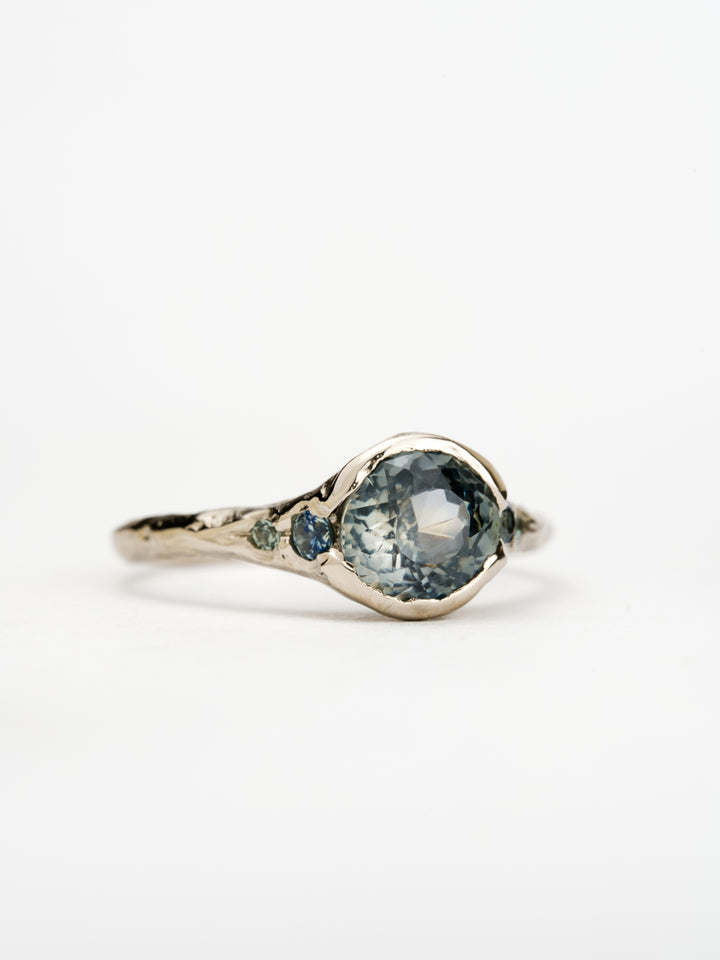 Moonwater Blue Montana Sapphire Ring - 1.46ct, handcrafted by Rigby Leigh