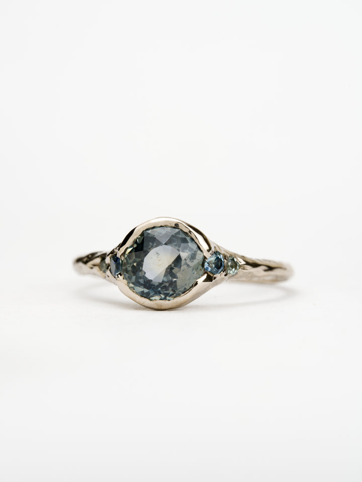 Moonwater Blue Montana Sapphire Ring - 1.46ct, handcrafted by Rigby Leigh