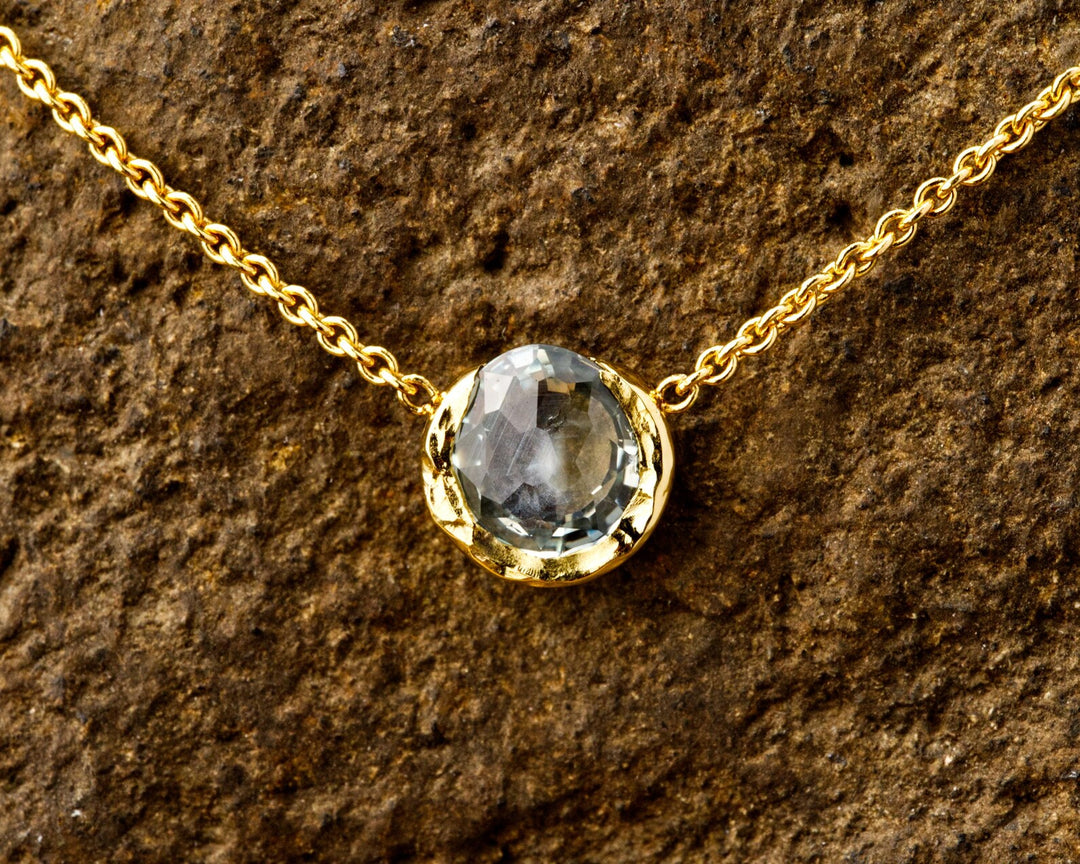 Morning Sky Blue Montana Sapphire Necklace