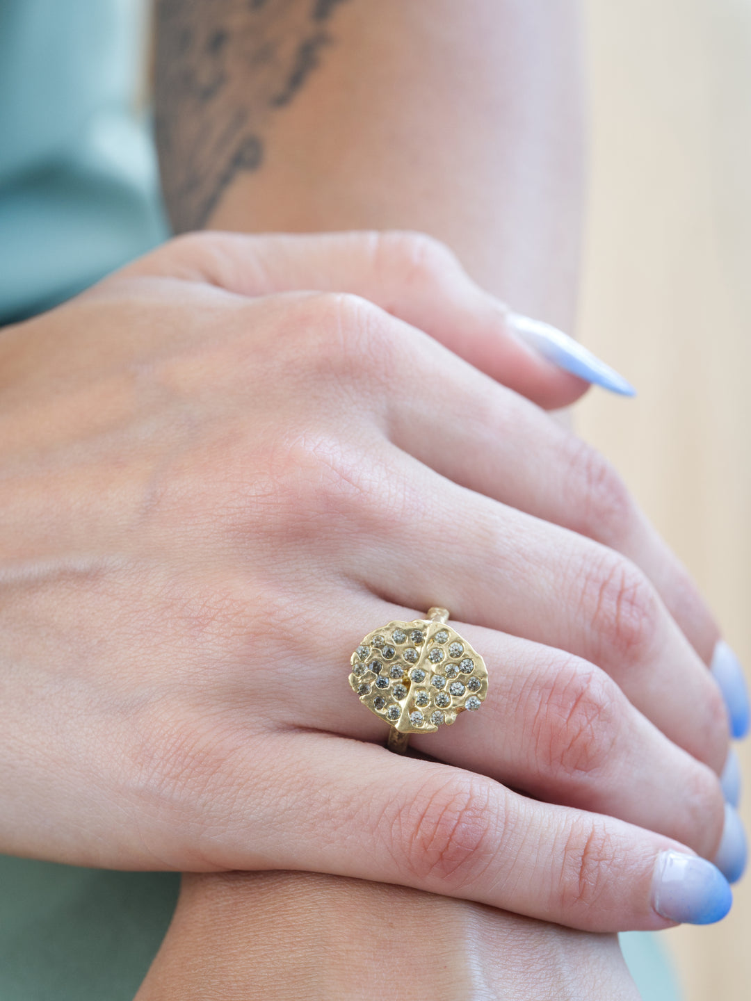 Moss Green Mayana Ring - 1.32ct, handcrafted by Rigby Leigh