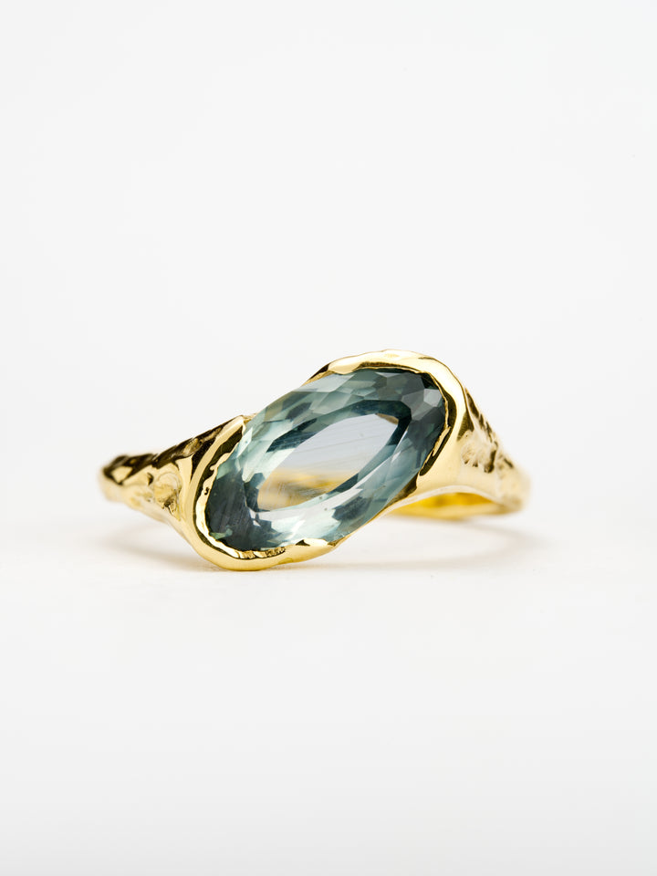 Mountain Sky Blue Montana Sapphire Ring - 2.5ct, handcrafted by Rigby Leigh