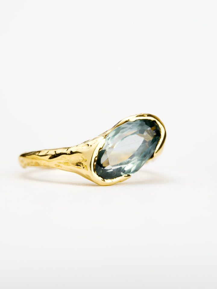 Mountain Sky Blue Montana Sapphire Ring - 2.5ct, handcrafted by Rigby Leigh