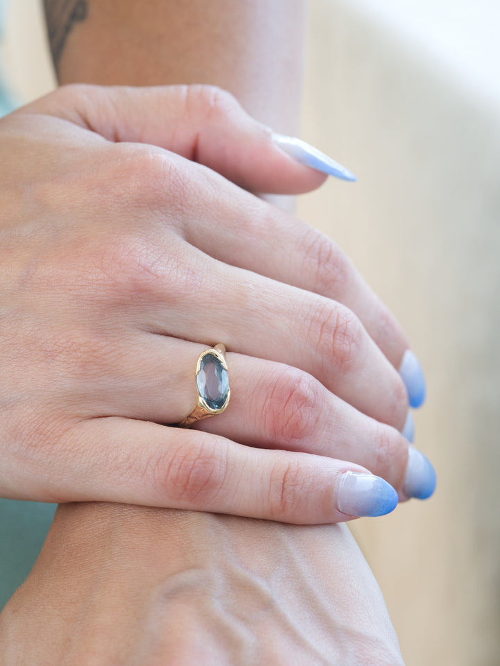 Mountain Sky Blue Montana Sapphire Ring - 2.5ct, handcrafted by Rigby Leigh