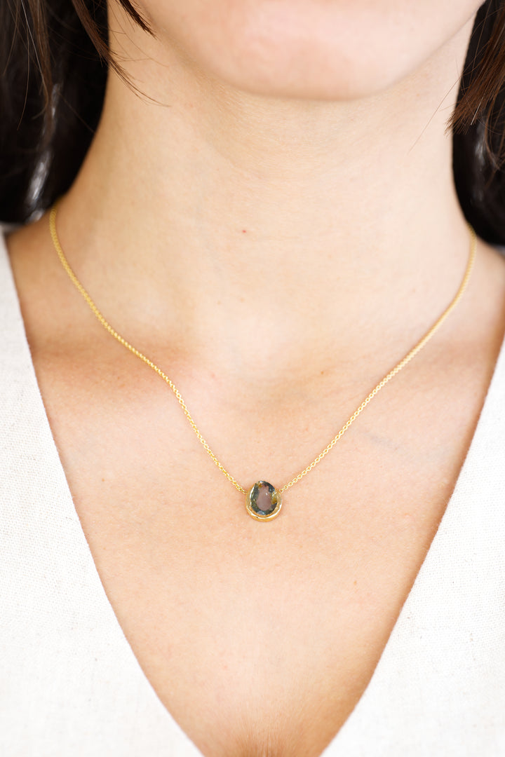 Riverbed Teal Montana Sapphire | Necklace
