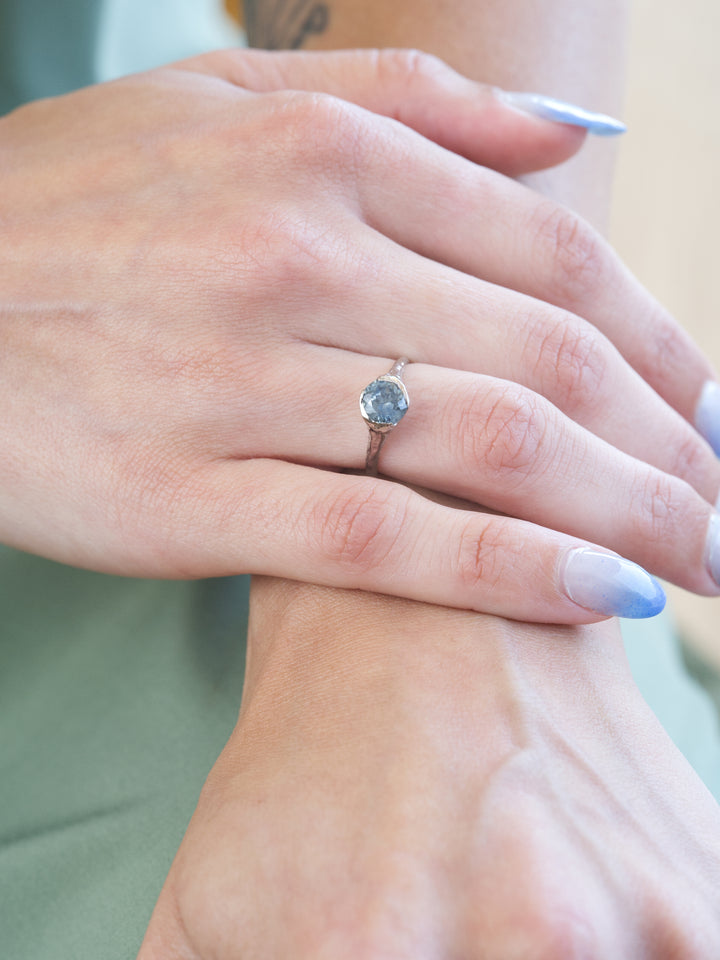 Deep Ocean Blue Montana Sapphire Ring - 2.385ct, handcrafted by Rigby Leigh