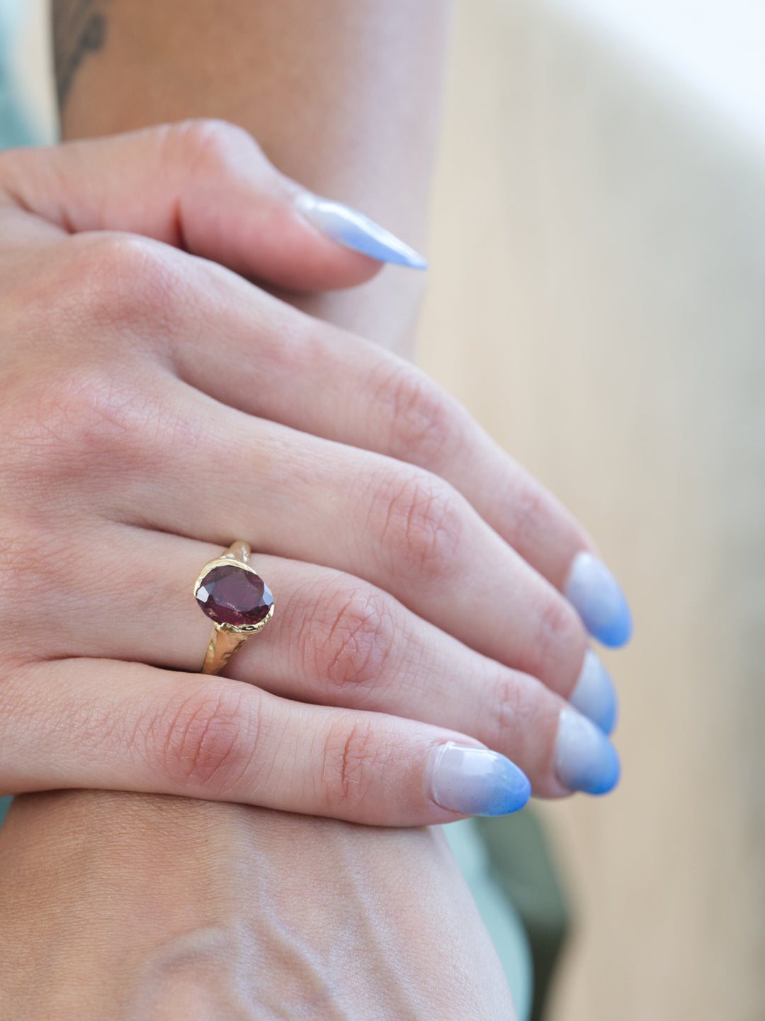 Persephone Red Ruby Ring - 3.135, handcrafted by Rigby Leigh
