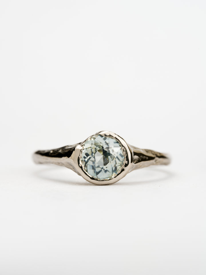 Seafoam Blue Montana Sapphire Ring - 1.035ct, handcrafted by Rigby Leigh