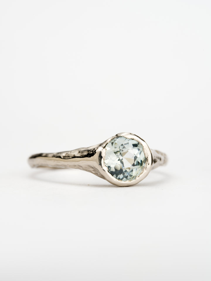 Seafoam Blue Montana Sapphire Ring - 1.035ct, handcrafted by Rigby Leigh