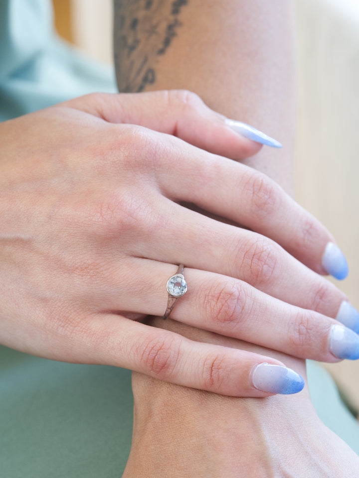 Seafoam Blue Montana Sapphire Ring - 1.035ct, handcrafted by Rigby Leigh