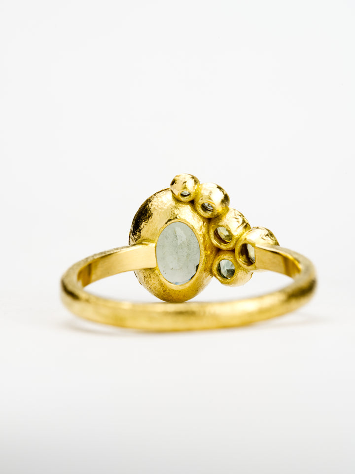 Shale Green Montana Sapphire Ring - 1.37ct, handcrafted by Rigby Leigh