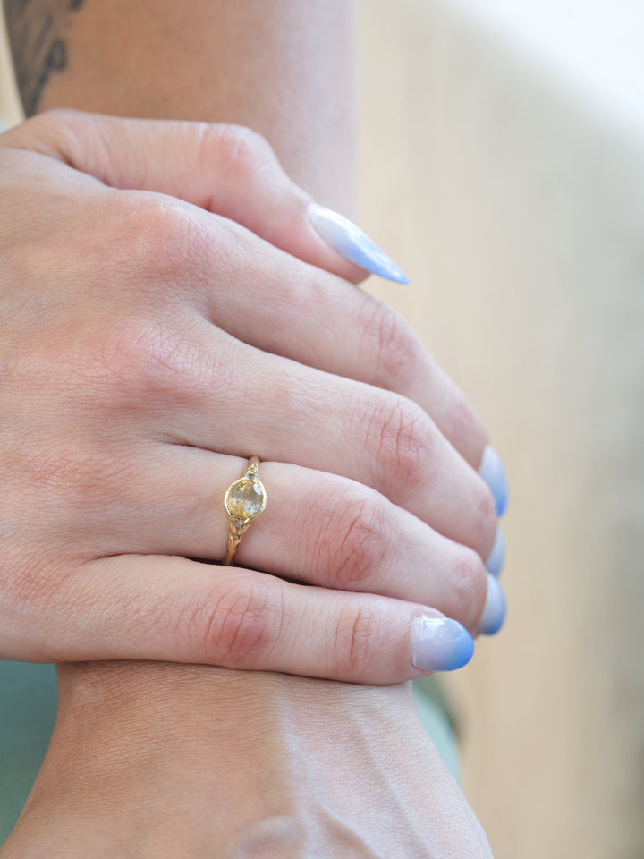 Sunshower Gold Montana Sapphire Ring - 1.23ct, handcrafted by Rigby Leigh