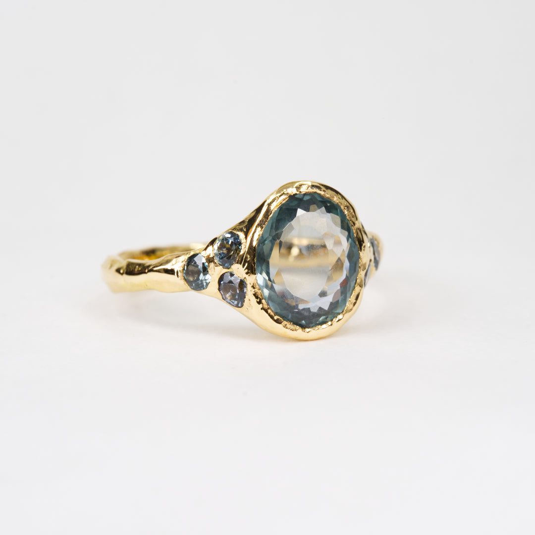 Teal Looking Glass Montana Sapphire Ring