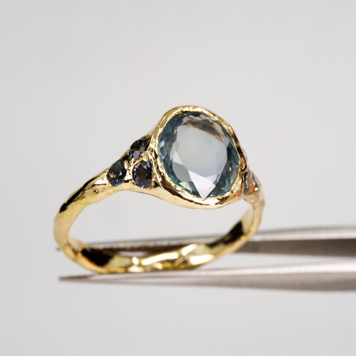 Teal Looking Glass Montana Sapphire Ring