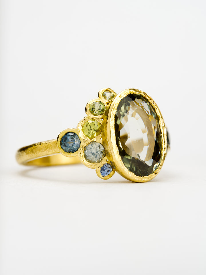 Thalassa Green Montana Sapphire Ring - 2.89ct, handcrafted by Rigby Leigh