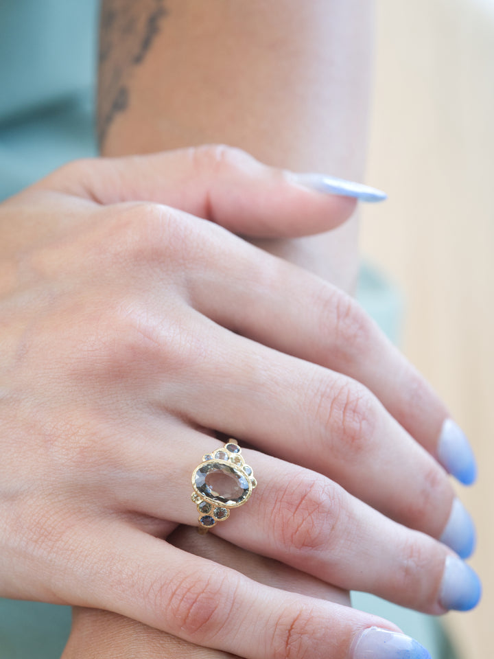 Thalassa Green Montana Sapphire Ring - 2.89ct, handcrafted by Rigby Leigh