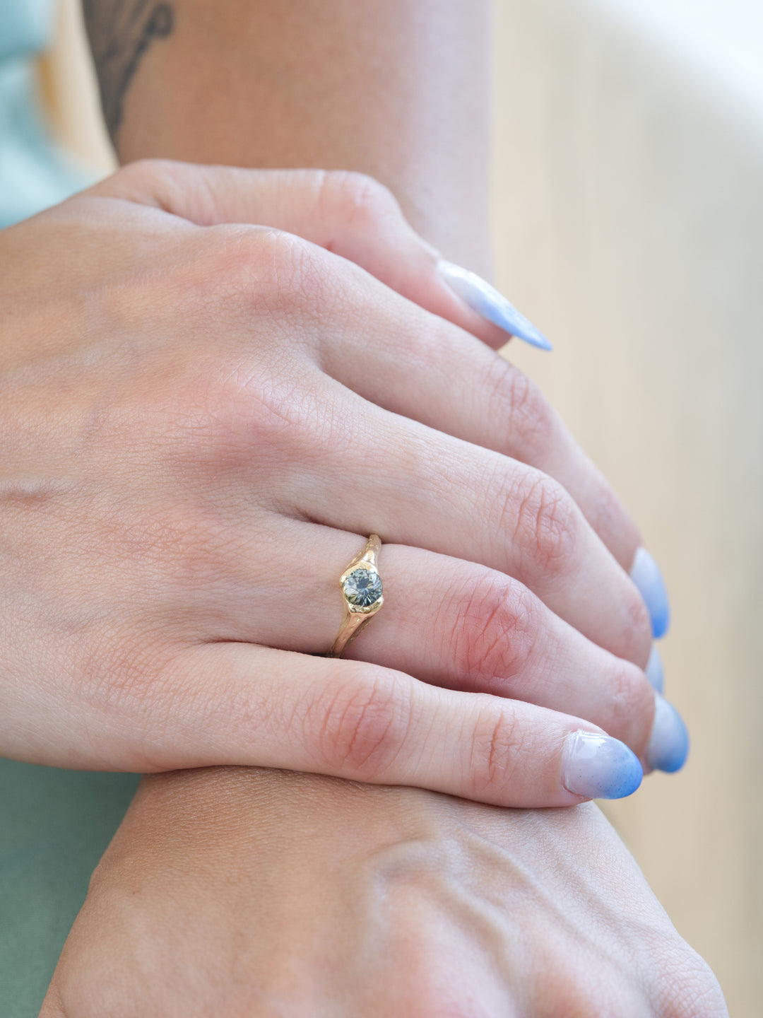 Verdant Green Montana Sapphire Ring - 1c, handcrafted by Rigby Leigh