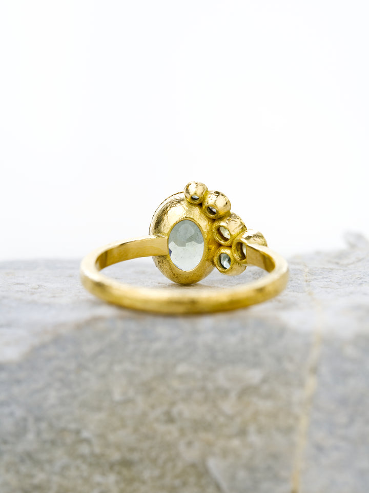 Shale Green Montana Sapphire Ring - 1.37ct