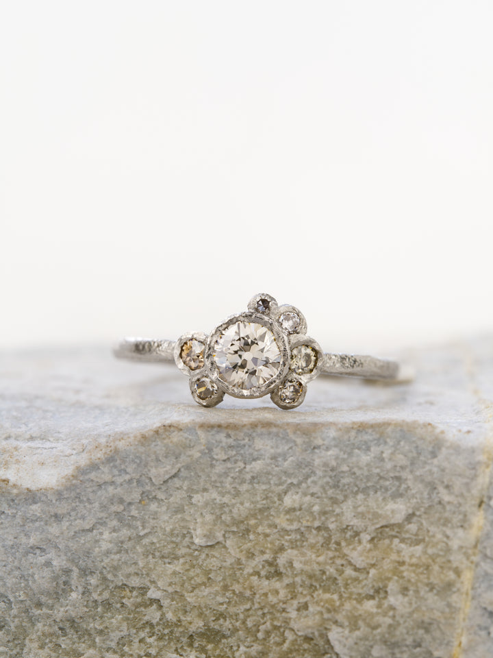 Moonlit White Antique Diamond Ring - 0.35ct