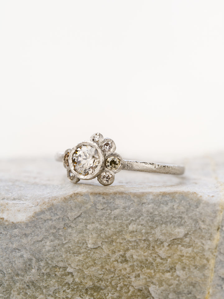 Moonlit White Antique Diamond Ring - 0.35ct