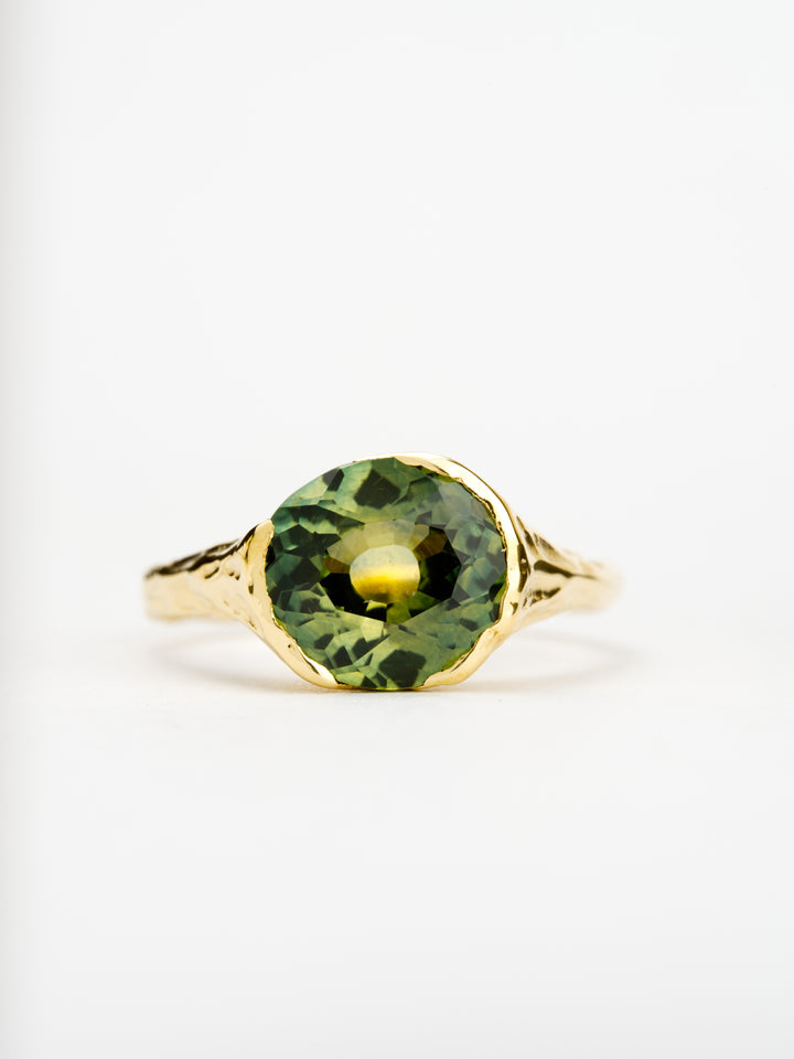 Woodland Green Montana Sapphire Ring - 2.285ct, handcrafted by Rigby Leigh