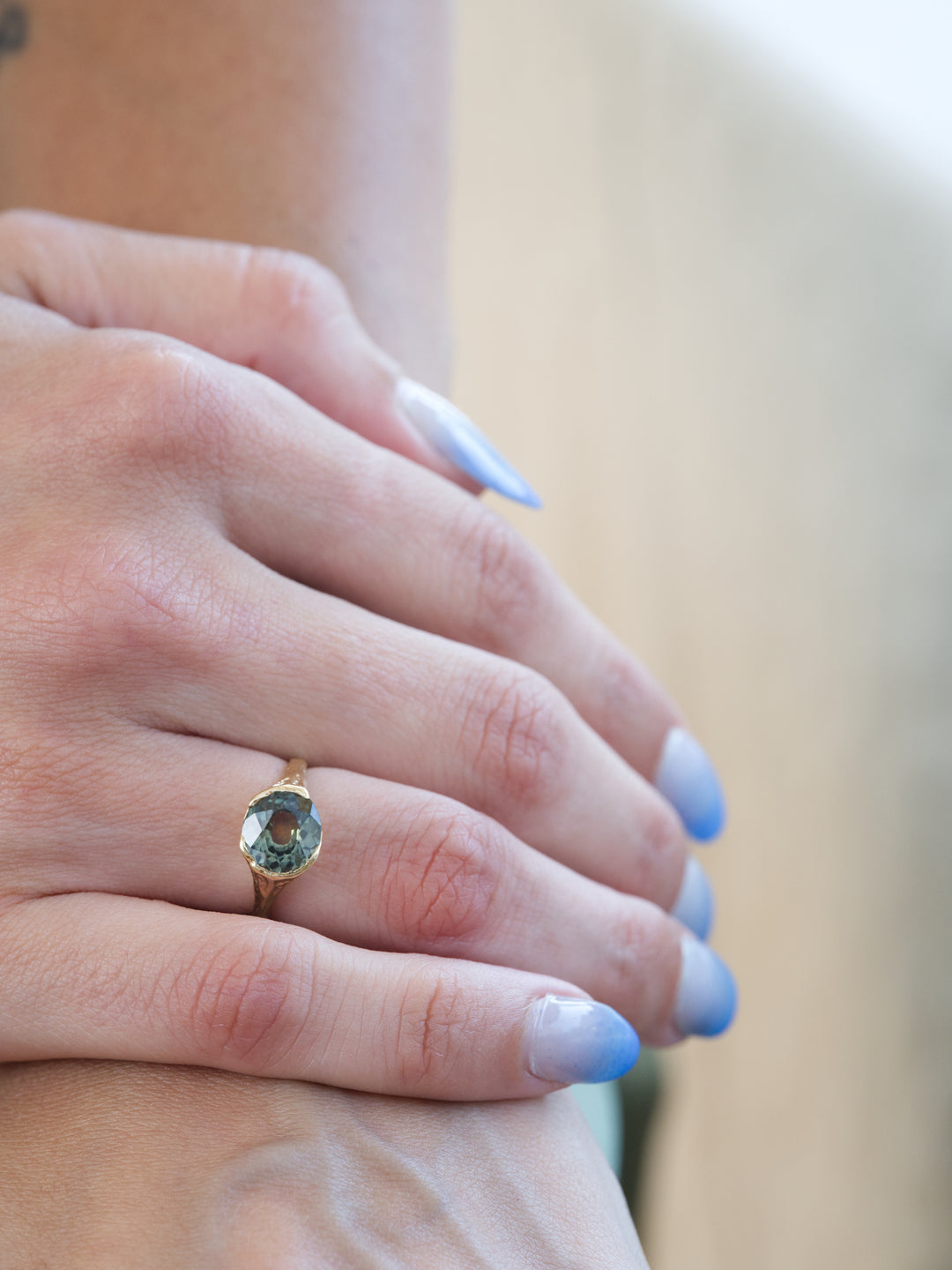 Woodland Green Montana Sapphire Ring - 2.285ct, handcrafted by Rigby Leigh