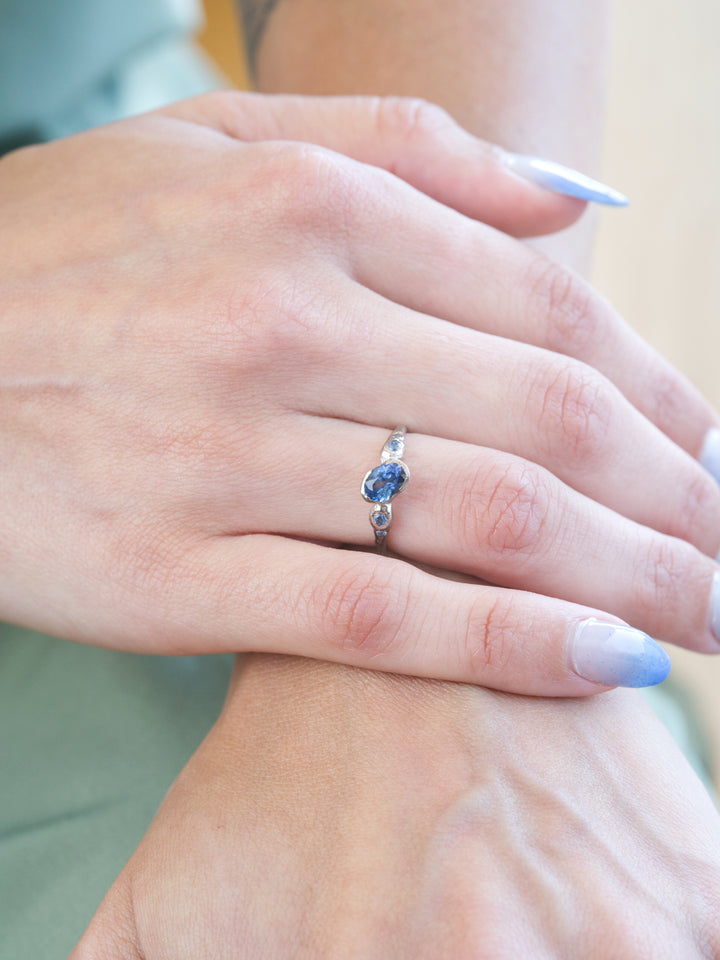 Adriatic Blue Montana Sapphire Ring - 0.94ct, handcrafted by Rigby Leigh