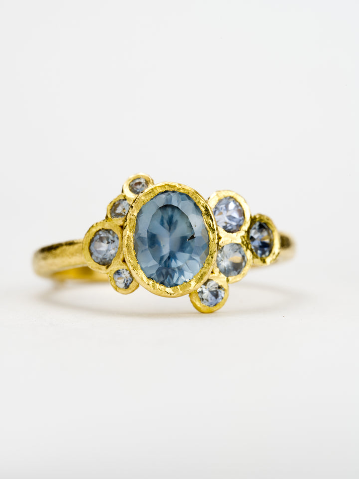 Baltic Blue Montana Sapphire Ring - 1.25ct, handcrafted by Rigby Leigh