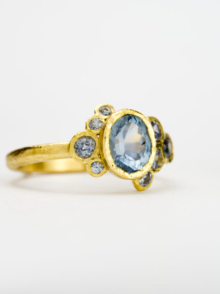 Baltic Blue Montana Sapphire Ring - 1.25ct, handcrafted by Rigby Leigh