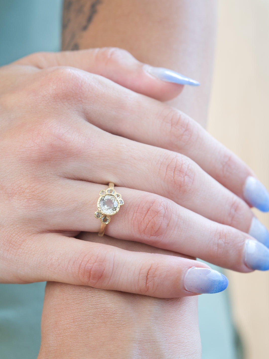 Bramble Green Montana Sapphire Ring-1.37ct, handcrafted by Rigby Leigh
