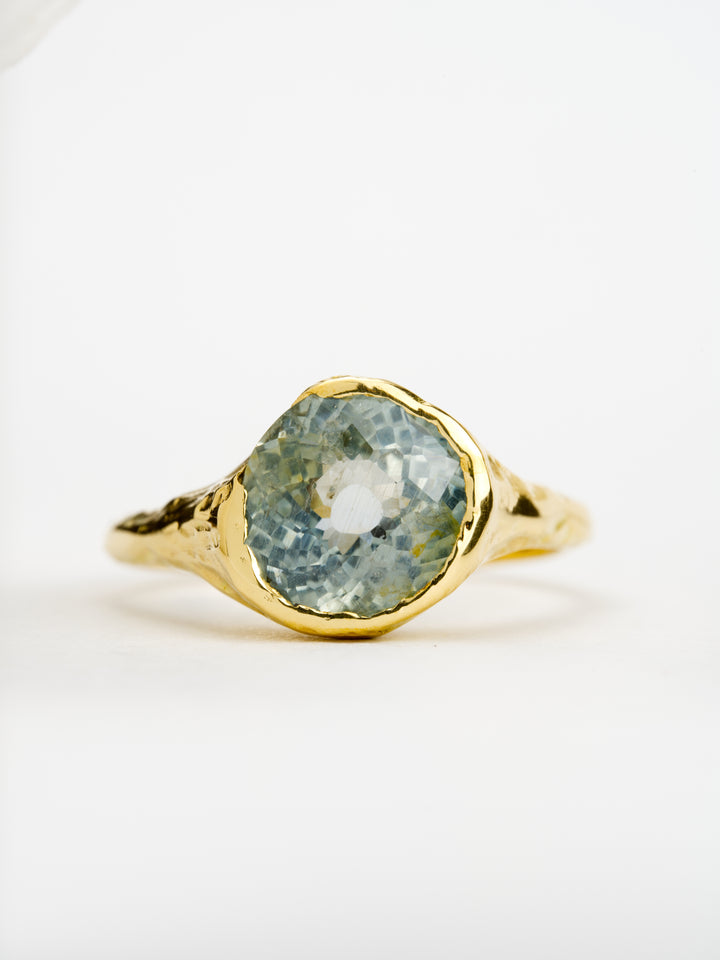 Bright Sky Blue Montana Sapphire Ring - 2.94ct, handcrafted by Rigby Leigh