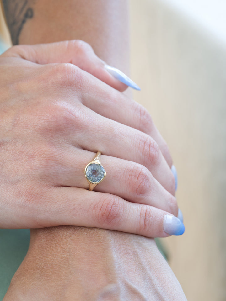 Bright Sky Blue Montana Sapphire Ring - 2.94ct, handcrafted by Rigby Leigh