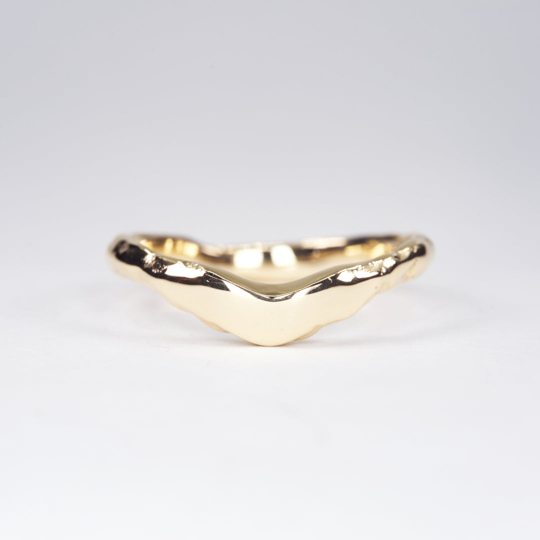 Curved Engagement Fit band Natural, handcrafted by Rigby Leigh