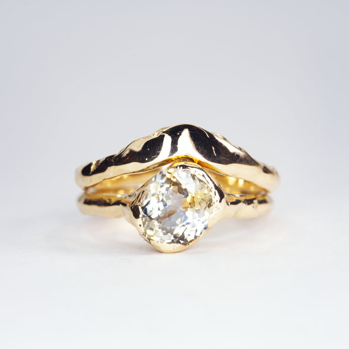Curved Engagement Fit band Natural, handcrafted by Rigby Leigh