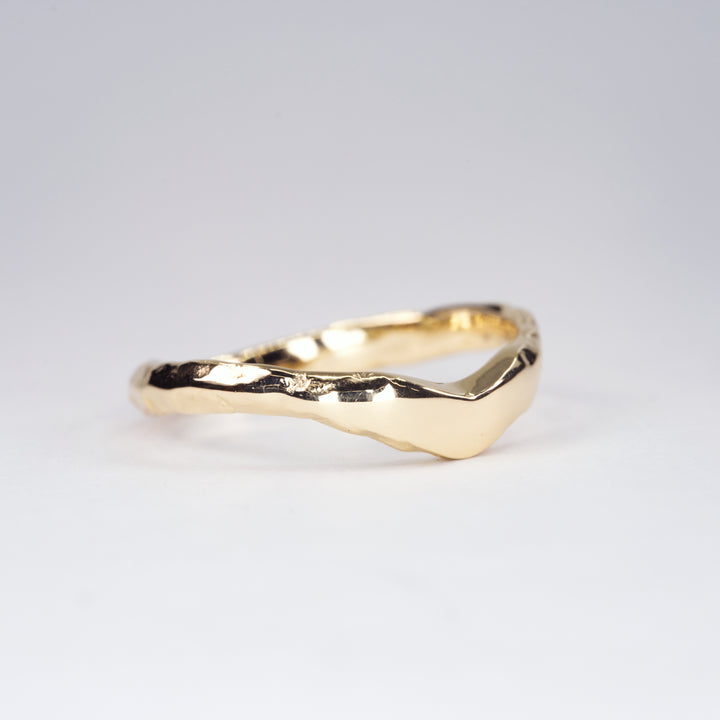 Curved Engagement Fit band Natural, handcrafted by Rigby Leigh