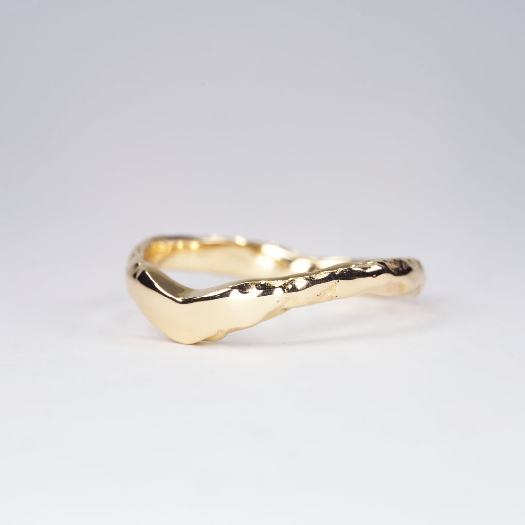Curved Engagement Fit band Natural, handcrafted by Rigby Leigh