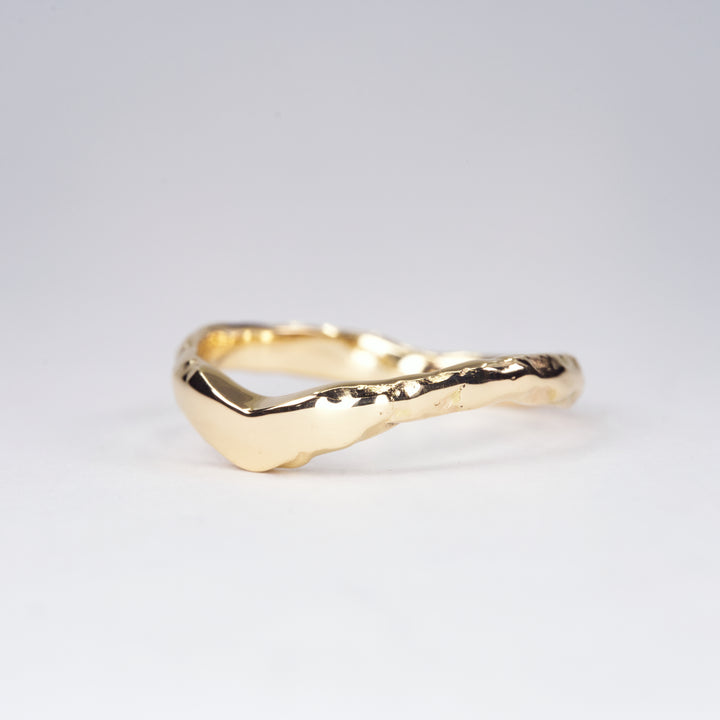 Curved Engagement Fit band Natural, handcrafted by Rigby Leigh