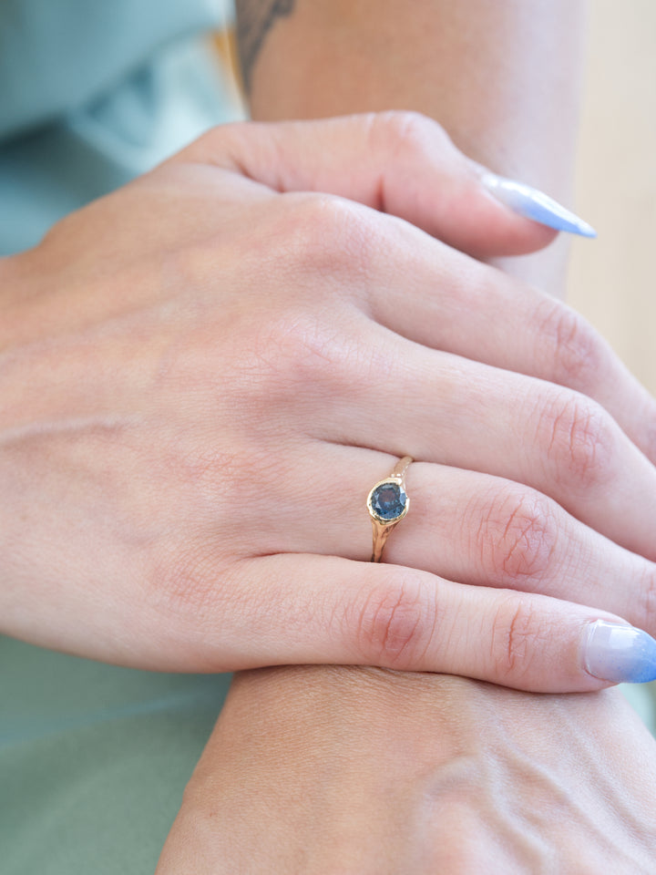 Cypress Green Montana Sapphire Ring - 1.08ct, handcrafted by Rigby Leigh