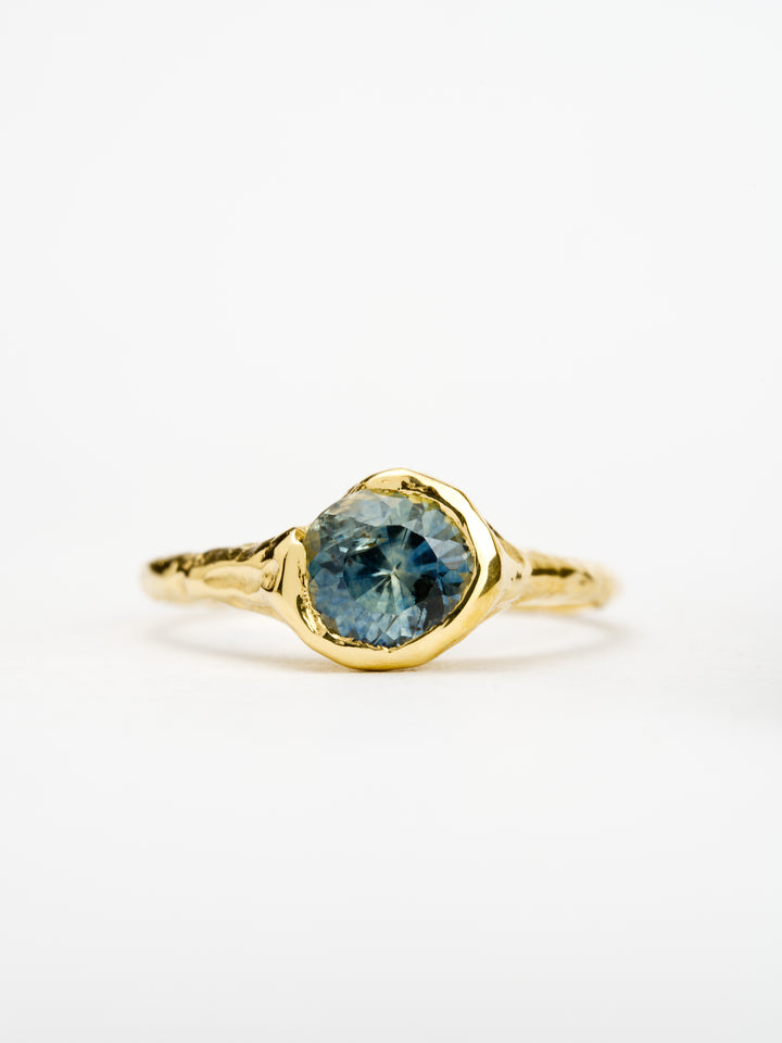 Deep Blue Montana Sapphire Ring - 1.425ct, handcrafted by Rigby Leigh