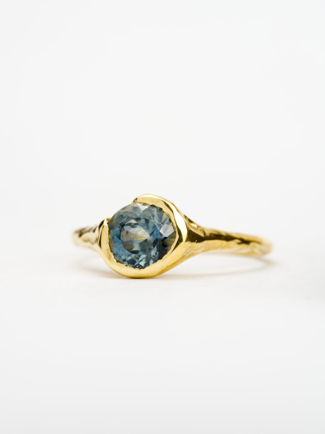 Deep Blue Montana Sapphire Ring - 1.425ct, handcrafted by Rigby Leigh