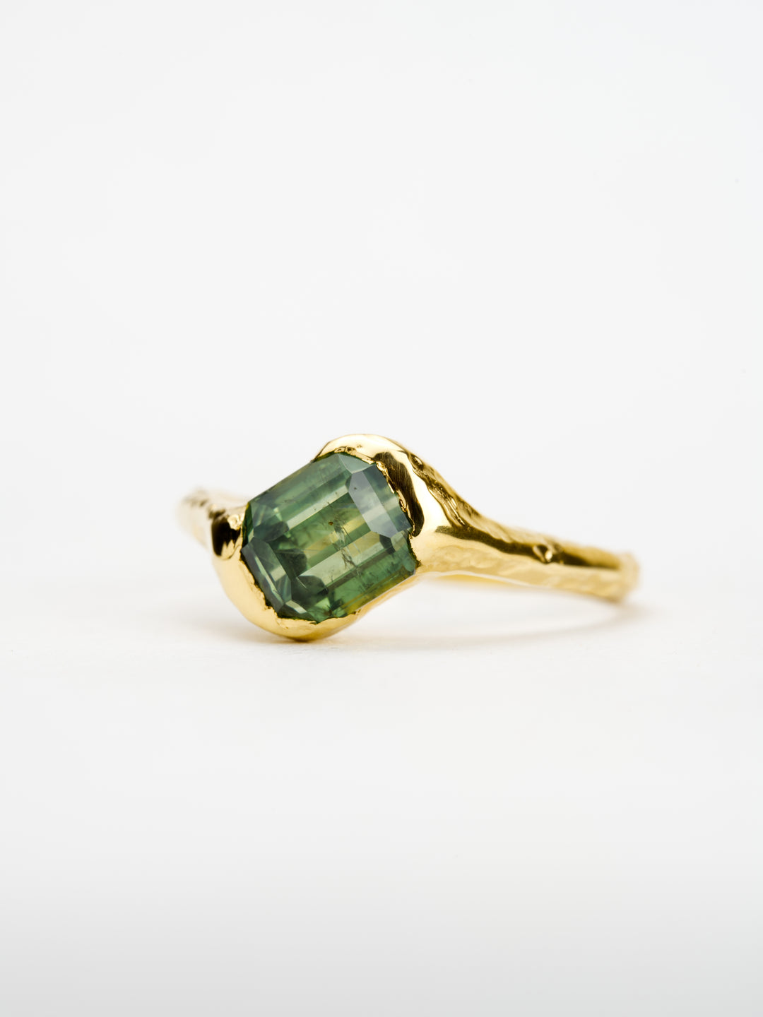 Emerald Cut Deep Green Montana Sapphire Ring - 2.055ct, handcrafted by Rigby Leigh