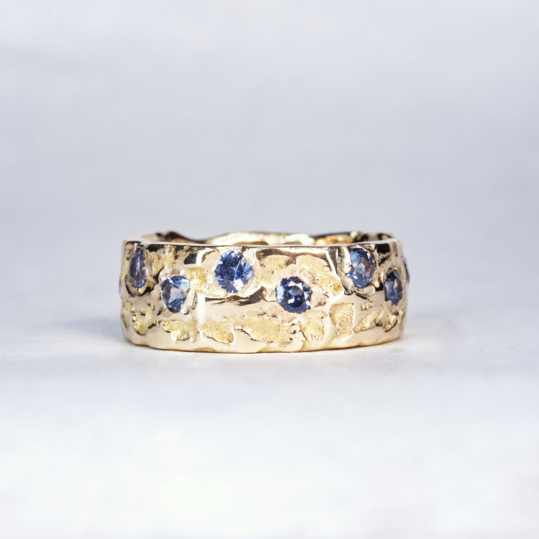 Eternity Wide Montana Sapphire Ring, handcrafted by Rigby Leigh
