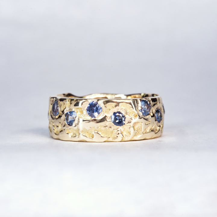 Eternity Wide Montana Sapphire Ring, handcrafted by Rigby Leigh