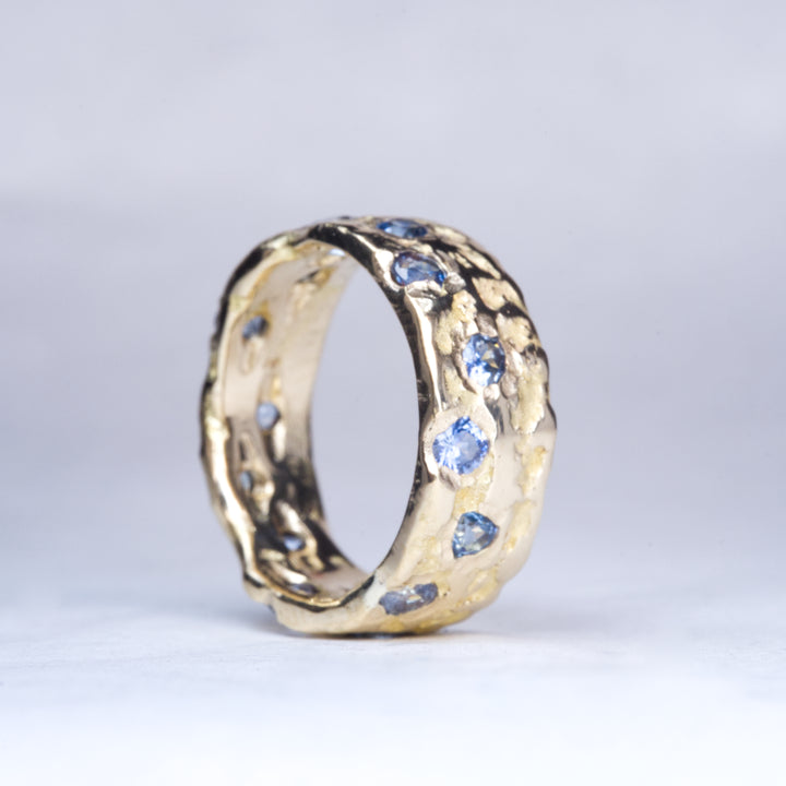 Eternity Wide Montana Sapphire Ring, handcrafted by Rigby Leigh