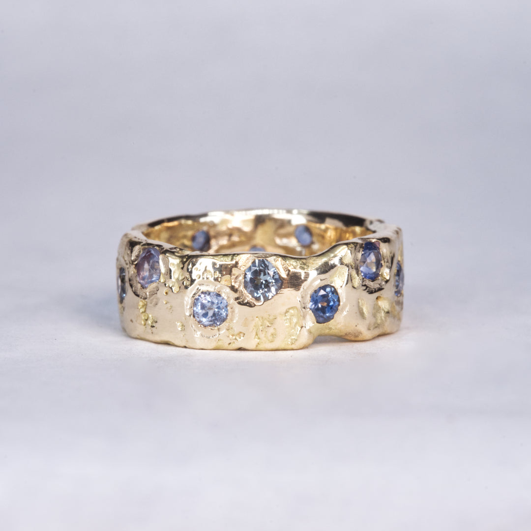 Eternity Wide Montana Sapphire Ring, handcrafted by Rigby Leigh