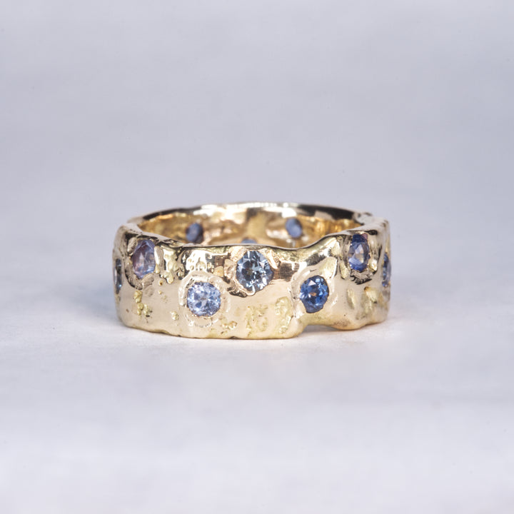 Eternity Wide Montana Sapphire Ring, handcrafted by Rigby Leigh